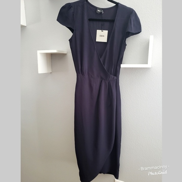 ASOS Dresses & Skirts - ASOS Blue V-neckline Wrap Maxi Dress NWT